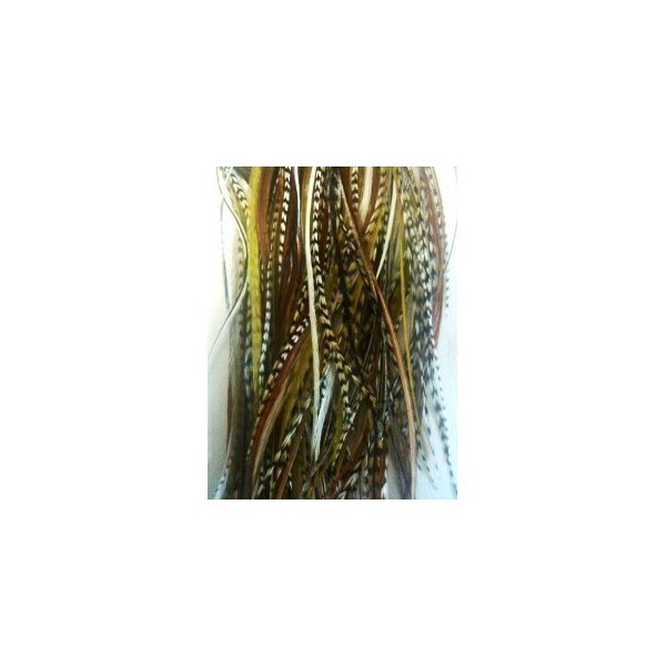 Feather Hair Extension 5"-6" Natural Browns & Olive Mixes of Feathers for Hair Extension 5 Feathers