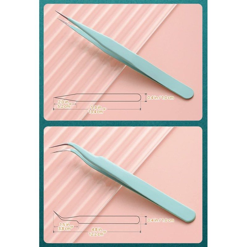 2 Pieces Sticker Tweezers, Cute Craft Tweezers for Stickers, Scrapbooking,