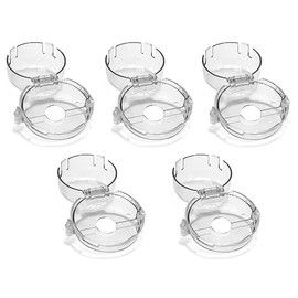 5 Pcs Gas Knob Protection Cover, Universal Size Appliance Knob Covers, Kids Oven Burner Protectors, Easy to Install, Clear