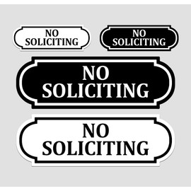 Doorbell Camera No Soliciting 8 Pack Sticker Sign, Doorbell Sticker, Ring Doorbell Sticker, Waterproof Outdoor Sticker, Tiny Sticker Sign, Door Stickers (4 White, 4 Black)