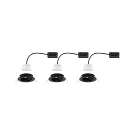 Paulmann 94471 Nova LED Recessed Light Coin Set of 3 Round Swivelling 3 x 6.5 W Warm White Recessed Spotlights Black Matt Aluminium Recessed Lamp 2700 K