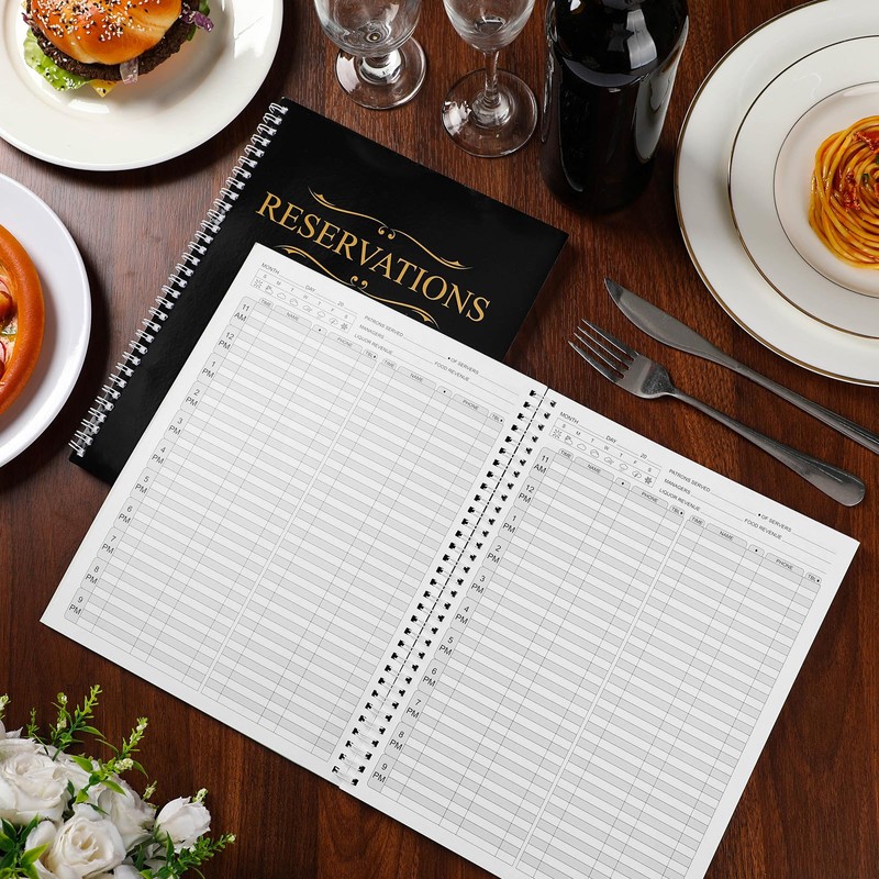 Marspark 2 Pack Reservation Book for Restaurant, 120 Day Table