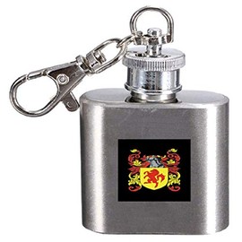 Mcfie Family Crest Surname Coat of Arms 1oz Hip Flask Kerying Engraved