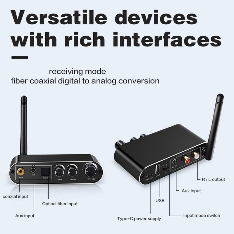 Wireless Receiver Audible Adapter Digital to Analog Signal Converter Support