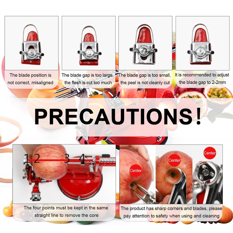 Apple Peeler, Apple Peeler Slicer Corer, Durable Hand-Operated Fruit Peeler