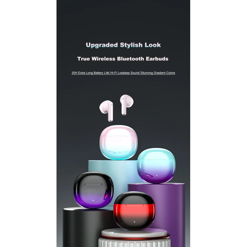 New Gradient 5.4 Earbuds IPX4 Waterproof Noise-Cancelling LED In-Ear Touch