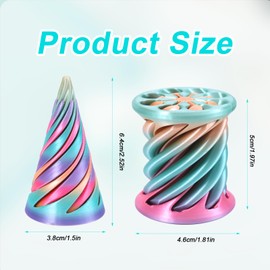 2pcs Impossible Pyramid Passthrough Fidget Toy, Multicolor Spiral Cone Cylinder Fidget Toy Plastic Impossible Cone Fidget Toy 3D Printed Fidget Toys for Pressure Alleviation