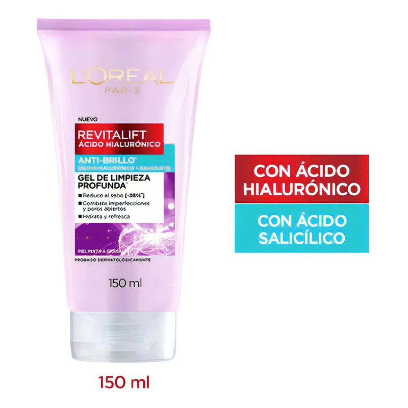 Gel Limpieza Revitalift Ácido Hialurónico Oil Control 150ml Mixta A