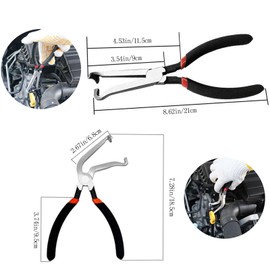 2 Pack Professional Electrical Disconnect Pliers with 8 Terminal Removal Tools-High Carbon Steel Connector Pliers Set,Universal Push Tab Style Plug Removal Tool for Spark Plugs,Hoses,Car Maintenance