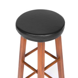 Shinnwa Bar Stool Cushion Round Foam Padded Seat Cushions Waterproof Leather Bar Stool Covers with Elastic and Non Slip Bottom 12 Inch Black
