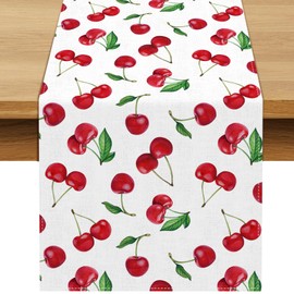 Buxiuer Cherry Table Runner She's The Cherry On Top Party Decorations Dining Room Home Kitchen Table Decor