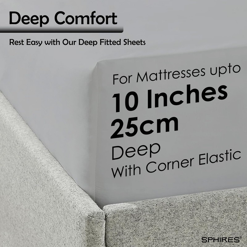 SPHIRES Bedding & Linen 100% PolyCotton 25cm Deep Single Fitted