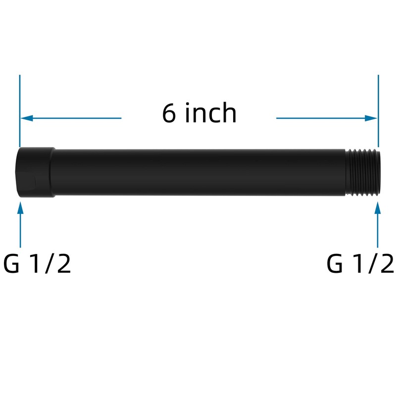 Hibbent All Metal 6 Inch Shower Head Extension Arm -