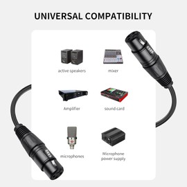 SZLliyxs 2 Pack 3 Pin XLR Female to Female Microphone Cables,33FT,10M Professional Balanced Audio Cable with Oxygen-Free Copper, Gold-Plated Connectors - for Studio, Stage, PA Systems