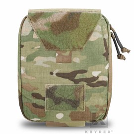 Krydex Tactial Large Rip Away Pouch Quick Release MOLLE Outdoor First Aid Kit Bag Trauma IFAK Pouch - Color: Ranger Green