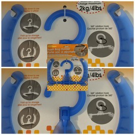 Trash Bag Holder, Color "Blue" Maximum load 2kg/4lbs A great way to reuse plastic grocery bags.Any plastic bag is very easy to remove from holder
