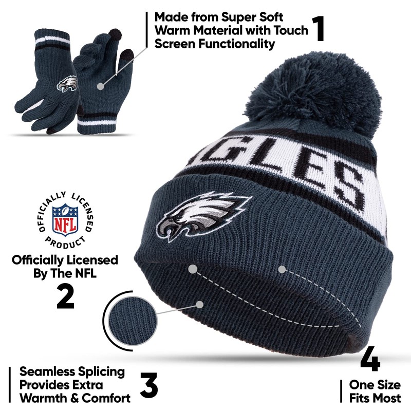 Ultra Game - Gorro de Invierno súper Suave con Guantes