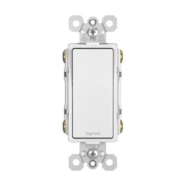 Legrand - Pass & Seymour Radiant 4 Way Light Switch, 15 Amp Wall Light Switch with Rocker Switch, White Decorator Light Switch, TM874WCC6, 1 Count