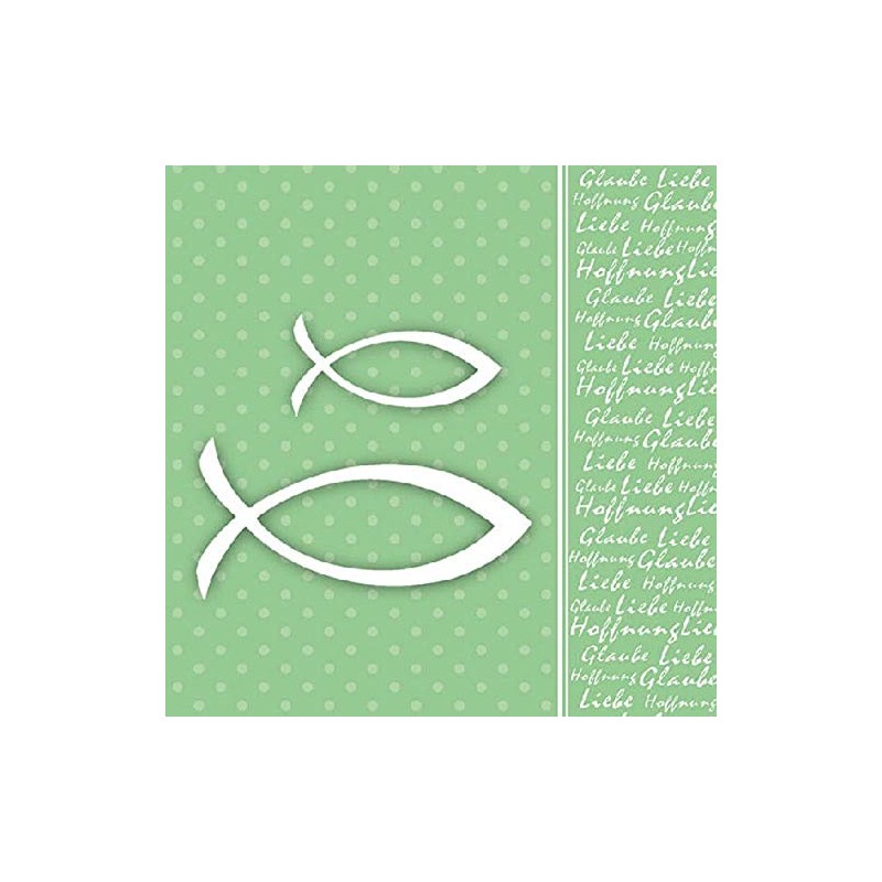 40 Napkins Green Fish Communion Confirmation Christening Table Decoration Wedding