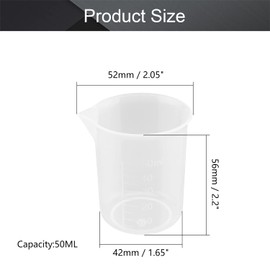 Othmro 50ml Plastic Measuring Jug, Small Measuring Cup Transparent Liquid Container Graduated Beaker for Baking Cooking Kitchen Lab Measure Tool 6pcs