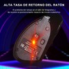 MOYAC Mouse Ergonómico Alarmbrico con 6 Botones, Mouse RGB Silencioso