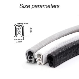 BLAU GRUN Car Door Edge Guards, Universal Rubber Seal Protector, U Shape Edge Trim, Black, 16FT