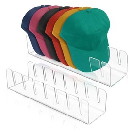 Rainaideng 2024 New Hat Stand for Baseball Caps Display and Organizer, 2PCS Acrylic Hat Storage Stand, Hat Holder for 14Caps, Hat Organizer for Bedroom, Closet, Dresser