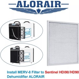 AlorAir 4x MERV-8 Filter for Basement Dehumidifiers  HD90/HDi90 ‎11.8 x 9.9 x 0.4 inch