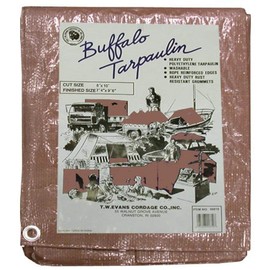T.W Evans Cordage B1530 15-Feet by 30-Feet Buffalo Poly Tarp, Brown