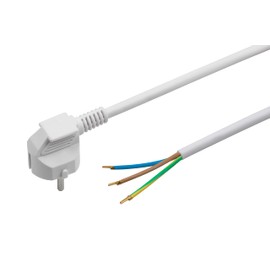 Meister Protective contact cable - 5 m - white - plastic cable H05VV-F3G1.5 - 3 wires - IP20 / connection cable with Schuko plug / connection cable / installation material / 7434540