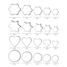 20 Pieces Cookie Cutter, Baking Mold Flower, Baking Cookie Mold, Cookie Mold Set, Flower-Shaped Cookie Cutter, Love Cookie Mold