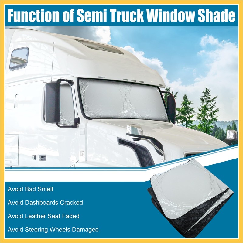 REPAIROCK Semi-Truck Sunshade for Windshield Side Window Full Covered 240T