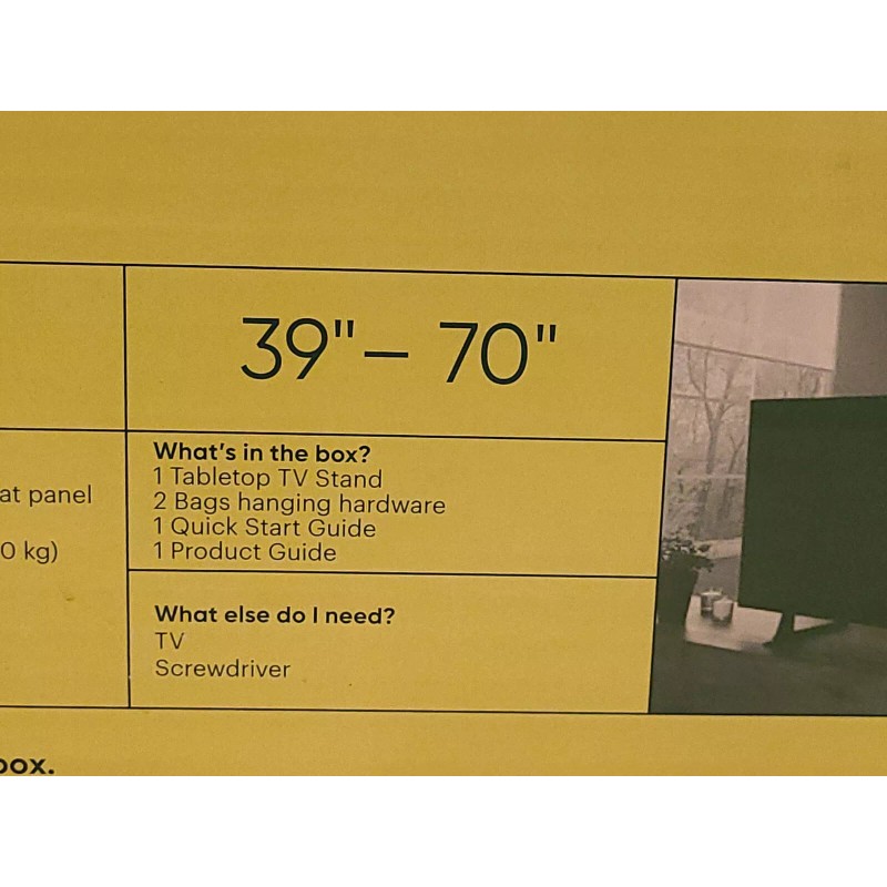 ONN Hang Onn 39" - 70" Tabletop TV Stand-New In