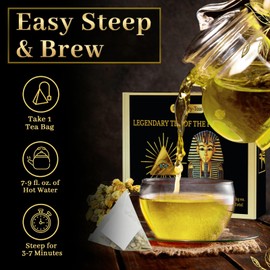 Legendary-Teas Tea of the Pharaoh's 75 Pack Pyramid Tea Bags Sealed in Foil Pouches (Egyptian Chamomile Tea, 75 Pack Box)