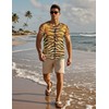 Funny World Tiger Print Shirt Men Animal Costumes for Adults,