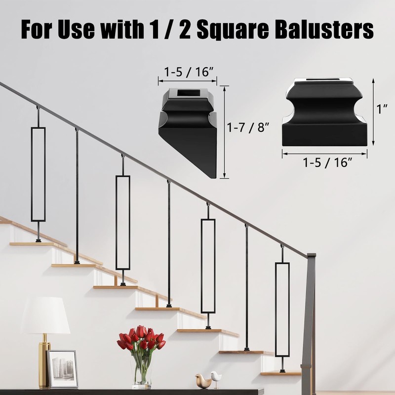 Vilstomes Deck Balusters, 10 Pack Wrought Iron Balusters, 1/2" Deck