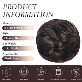 BwelsZJ messy bun hair piece Wavy Curly Hairpieces Updos for Women Girls- Hair bun hair Scrunchies for Women's Hair, Chignon Ponytail Hair Extensions