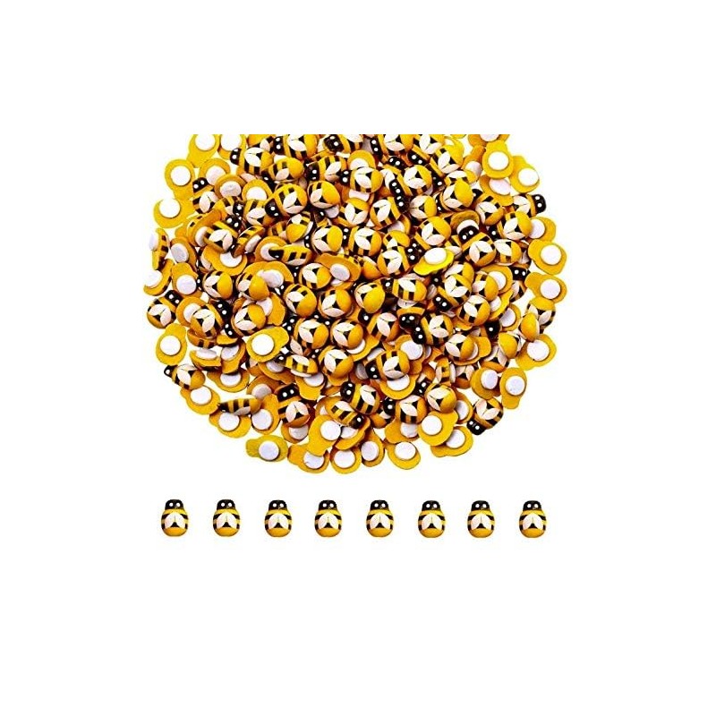 Aeyistry 100PCS Wooden Bee,Flatback Self-Adhesive Wood Bumble Bees for Scrapbooking