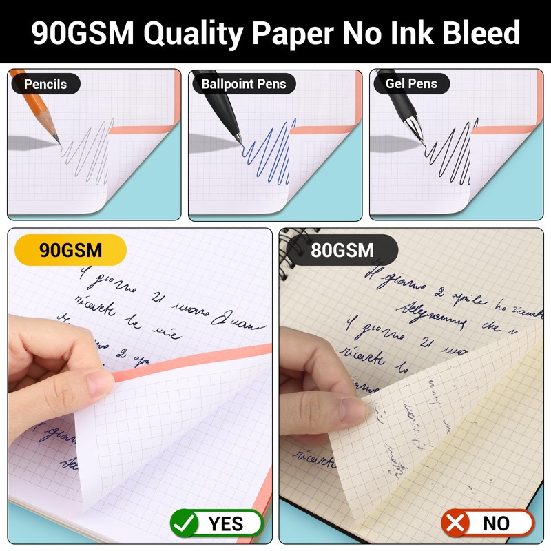 Yarotm Squared Notebook A4 - Spiral Notebook 23.5x 29.8cm -