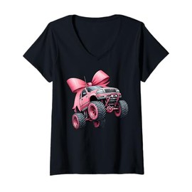 Womens Coquette Bow Rc Truck RC Racing Remote Control Girl Mom V-Neck T-Shirt