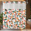 Lifeel No Hook Shower Curtain with Snap in Liner, Peach