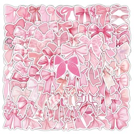 Coquette Bows Stickers 100Pcs Vinyl Cute Funny Bow Stickers for Water Bottle Scrapbook Laptop Luggage Motorcycle Skateboard Bike Computer Guitar,Waterproof Funny Trendy Sticker for Teens Girls Women