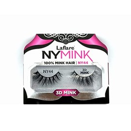 Laflare 3D NY Mink Eyelashes, 100% Real Mink Hair Lashes, Luxury Makeup, Natural, Light, Trendy, Variety, Reusable, Multi layered Real Mink Hair Lashes (NY44)