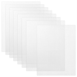 Caydo 8 Pieces 7 Count Plastic Canvas Sheets, Plastic Mesh Sheet for Cross Stitch, Making Aquarium Dividers, Knit Crochet Projects, 10.5 x 13.5 Inch