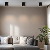 Licht-Erlebnisse Surface-Mounted Spotlight GU10 Ceiling Light, Surface-Mounted Spotlight, Black, Diameter
