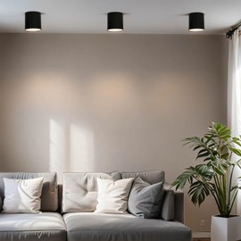 Licht-Erlebnisse Surface-Mounted Spotlight GU10 Ceiling Light, Surface-Mounted Spotlight, Black, Diameter 12.7 cm, Round, Small, Living Room, Dining Room, Spotlight, Ceiling Light