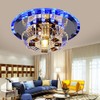 TFCFL White Modern K9 Crystal LED Ceiling Lamp Flush Mount
