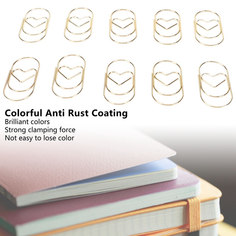 Paper Clips Prevent Slip Rust Proof Love Heart Shaped Decorative
