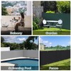 Sekey Balcony Privacy Screen, HDPE, 220 g/m², Slightly Transparent, Wind