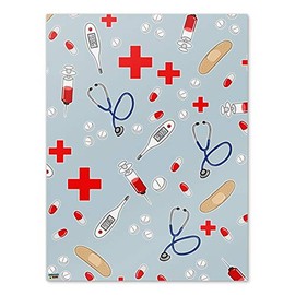 GRAPHICS & MORE Nurse Doctor Pattern Healthcare Stethoscope Thermometer Home Business Office Sign